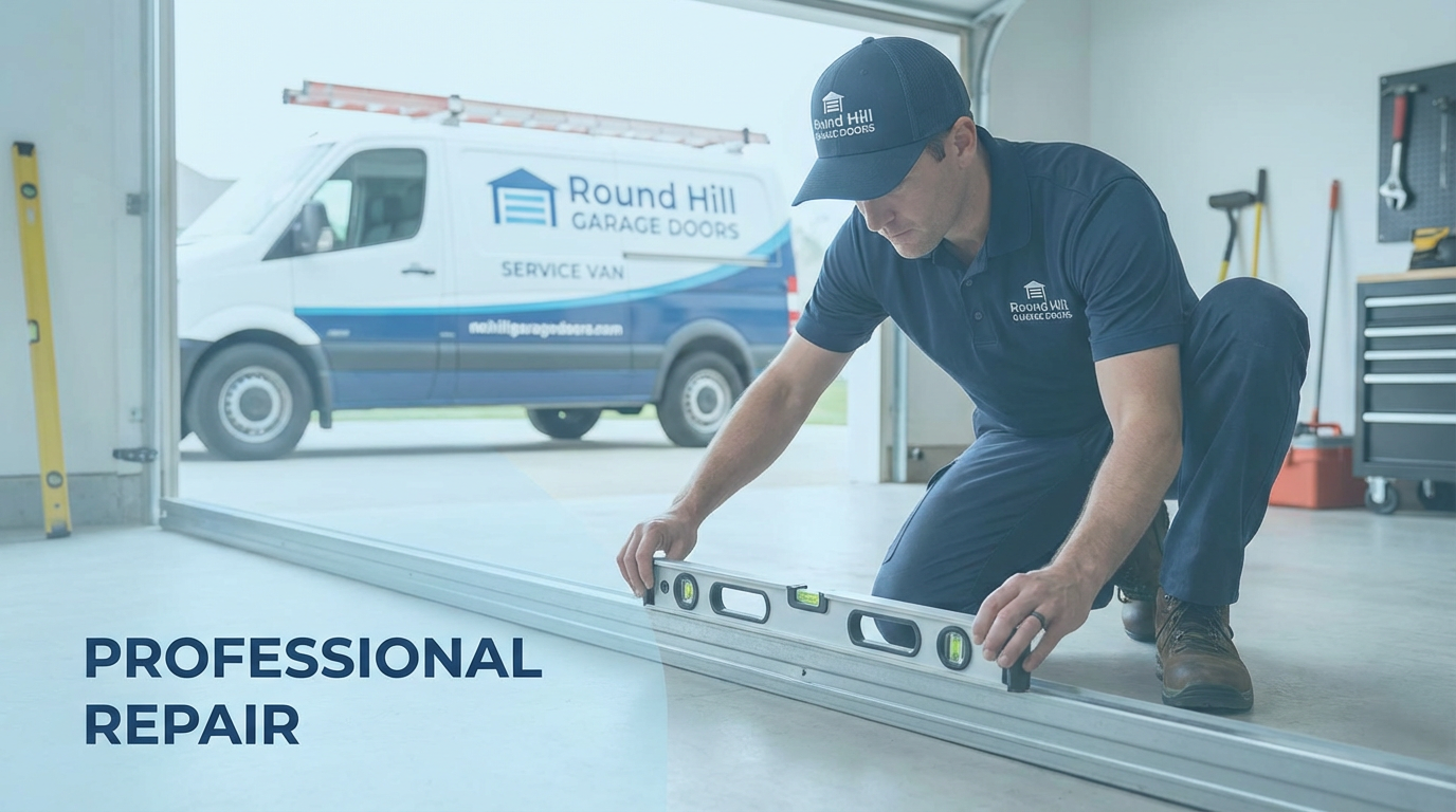 Track repair by Round Hill Garage Door Repair